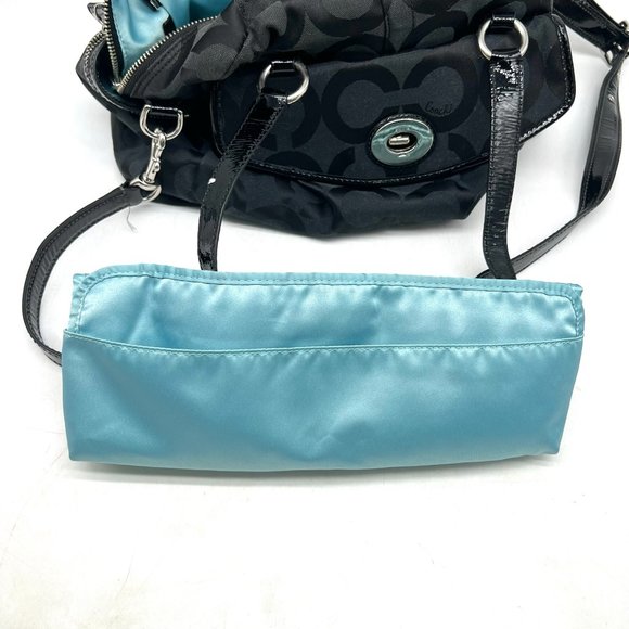 Coach Black Signature Nylon Diaper Bag & Inner Tote Bag A0969 Authentic Large - Picture 8 of 11